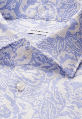 Coupe regular Chemise business 'Smart Linen' SEIDENSTICKER en bleu
