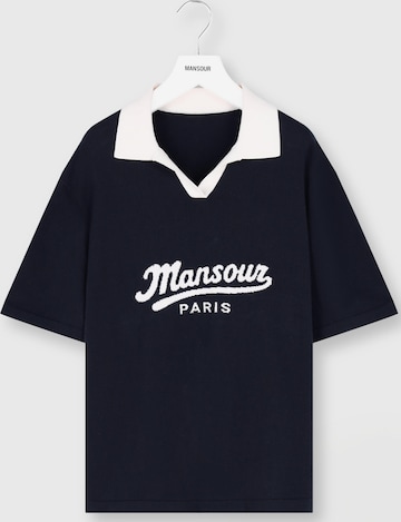 Mansour Paita 'Jacquard Knitted Polo' värissä sininen: etupuoli