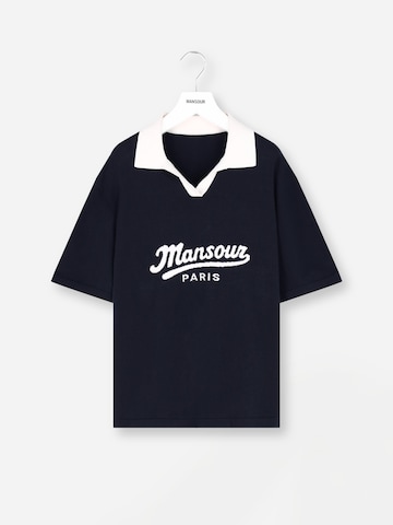 Mansour Shirt 'Jacquard Knitted Polo' in Blau