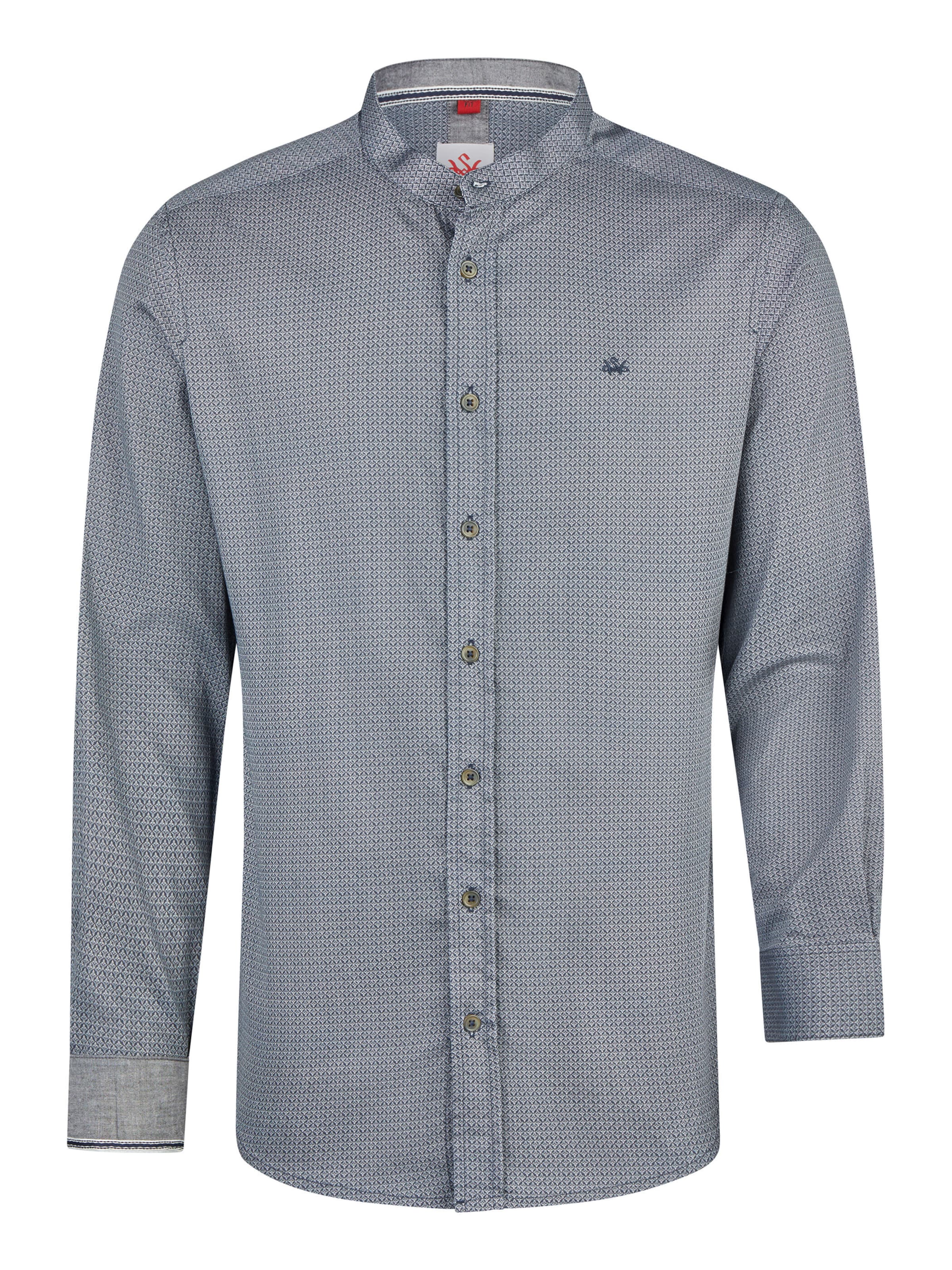 Coupe slim Chemise folklorique 'Krugdorf' SPIETH & WENSKY en bleu : devant