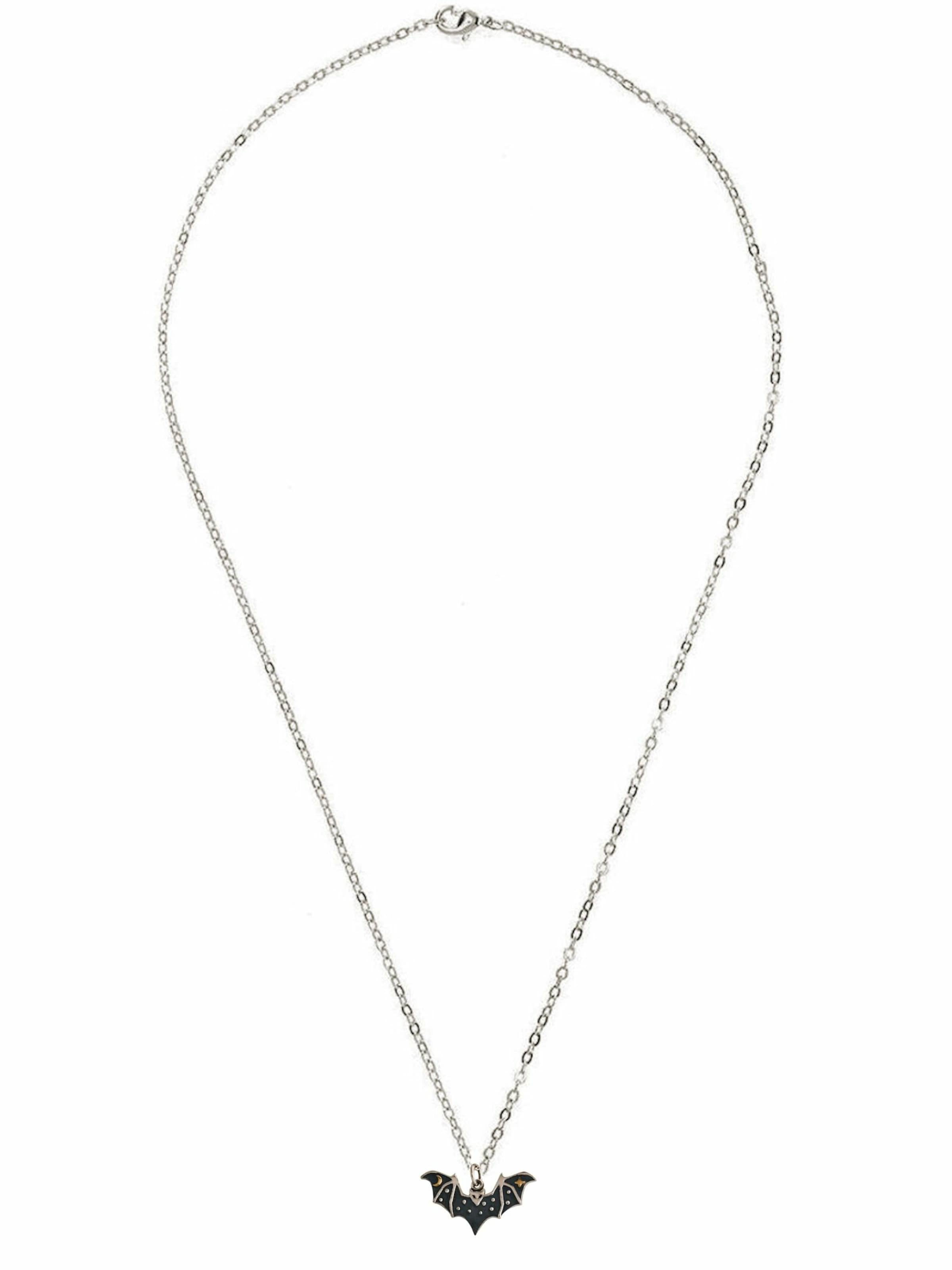 Gemshine Kette 'Fledermaus' in Silber: Vorderseite