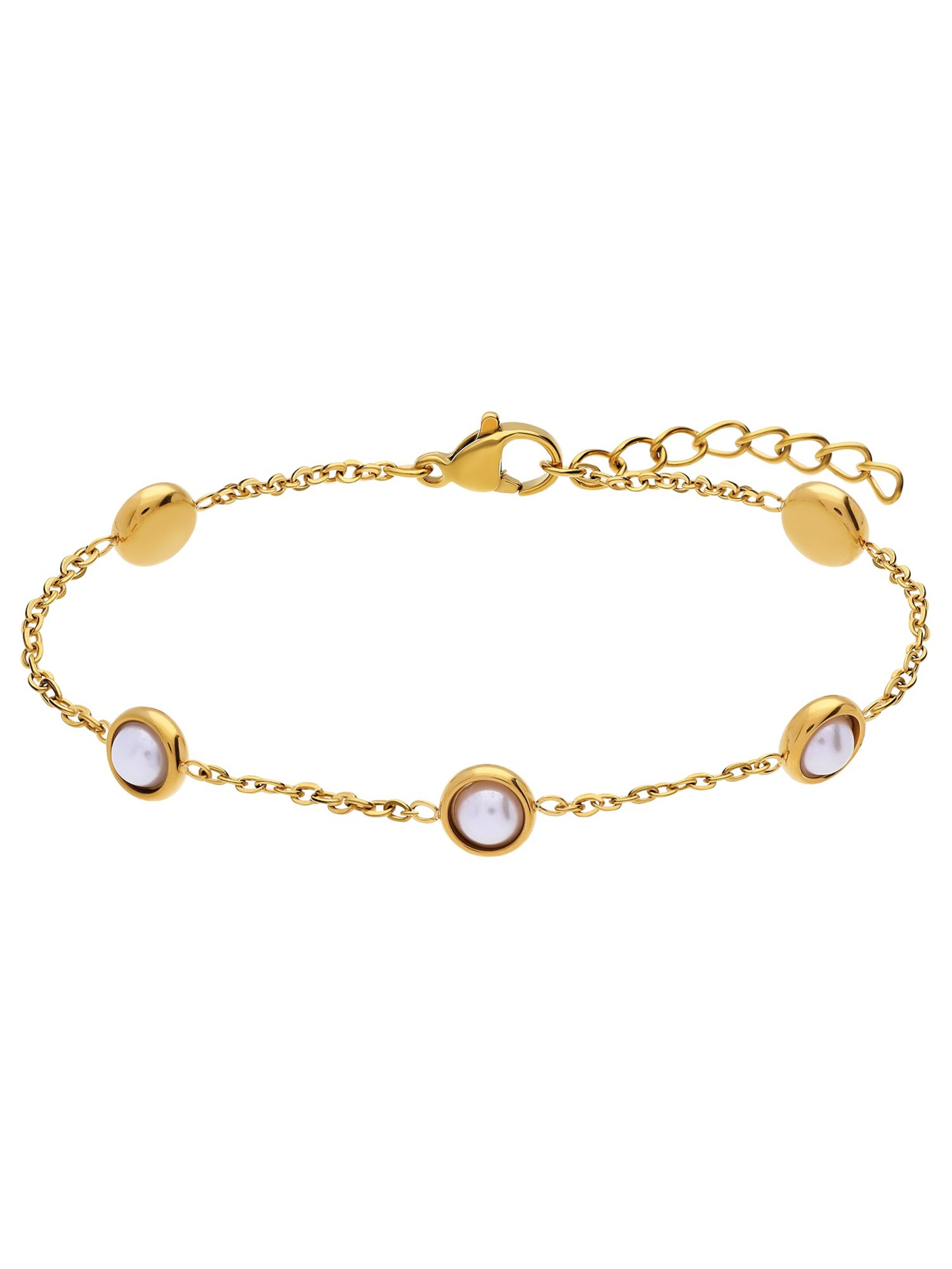 Lucardi Armband 'Moderner Look' in Onesize in de kleur Goud / Parelwit, Productweergave