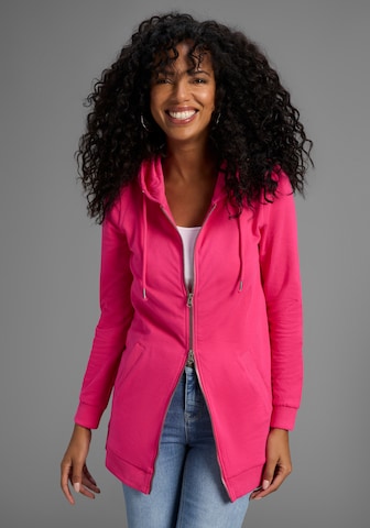 FLASHLIGHTS Zip-Up Hoodie in Pink: front