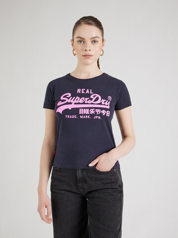 Tricou de la Superdry pe albastru: față