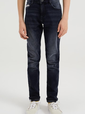 Coupe slim Jean WE Fashion en bleu : devant