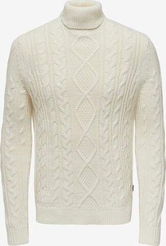 Only & Sons Sweter 'BRYAN' w kolorze biały: przód
