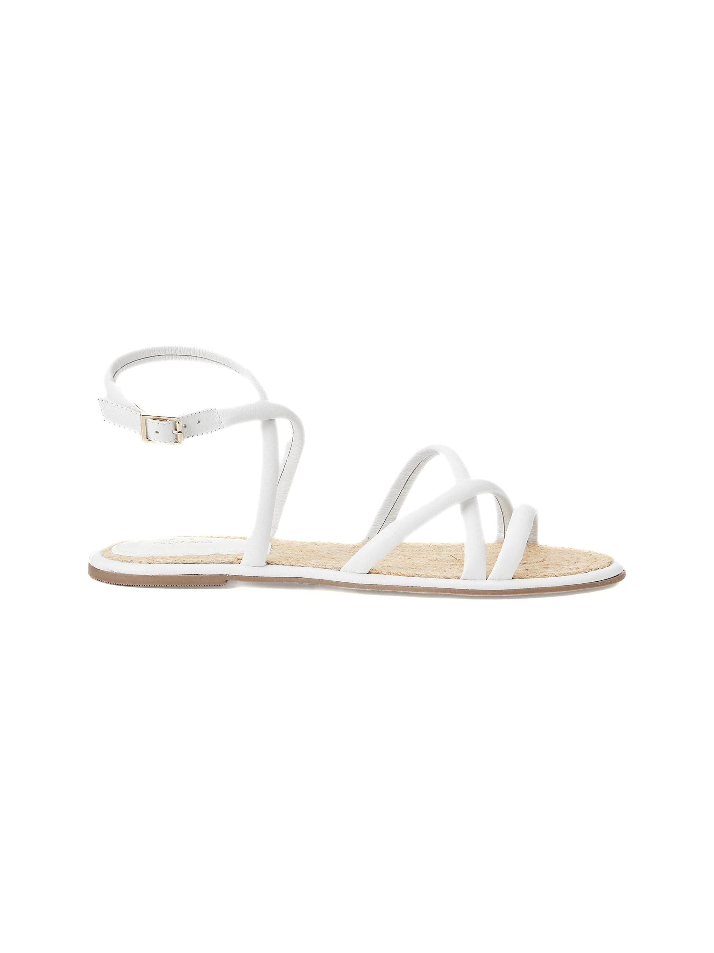 Mangara Atelier Riemensandale 'Sandales anginco en cuir blanc'‌‌‌‌‌‌‌ in 37/Slim in weiß, Produktansicht