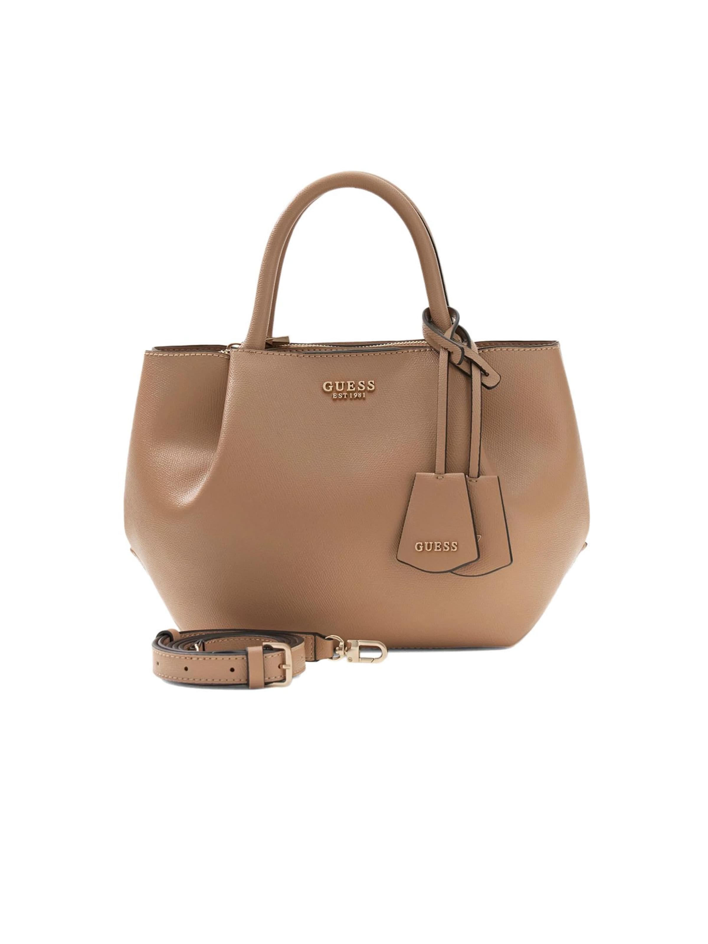 Sacs à main 'Amorette Girlfriend' GUESS en beige : devant