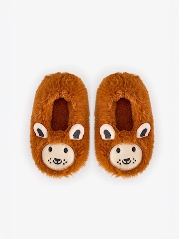 Penti Socken 'PENTI Jungen Lion Katzenmuster Strukturierte Hüttensocken'‌‌‌‌‌‌‌‌ in Braun: Vorderseite