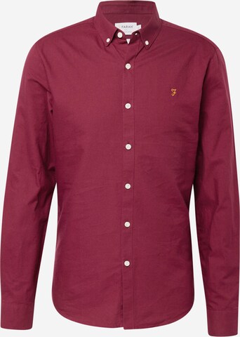 Coupe slim Chemise 'BREWER' FARAH en rouge : devant