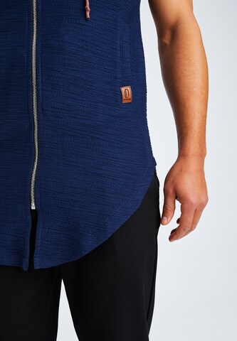 Leif Nelson Zip-Up Hoodie in Blue