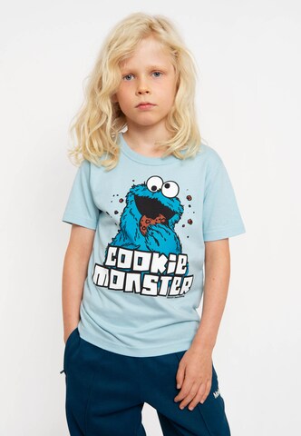 LOGOSHIRT Shirt 'Krümelmonster' in Blue: front