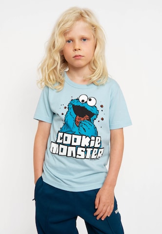 LOGOSHIRT T-Shirt 'Krümelmonster' in Blau: predná strana