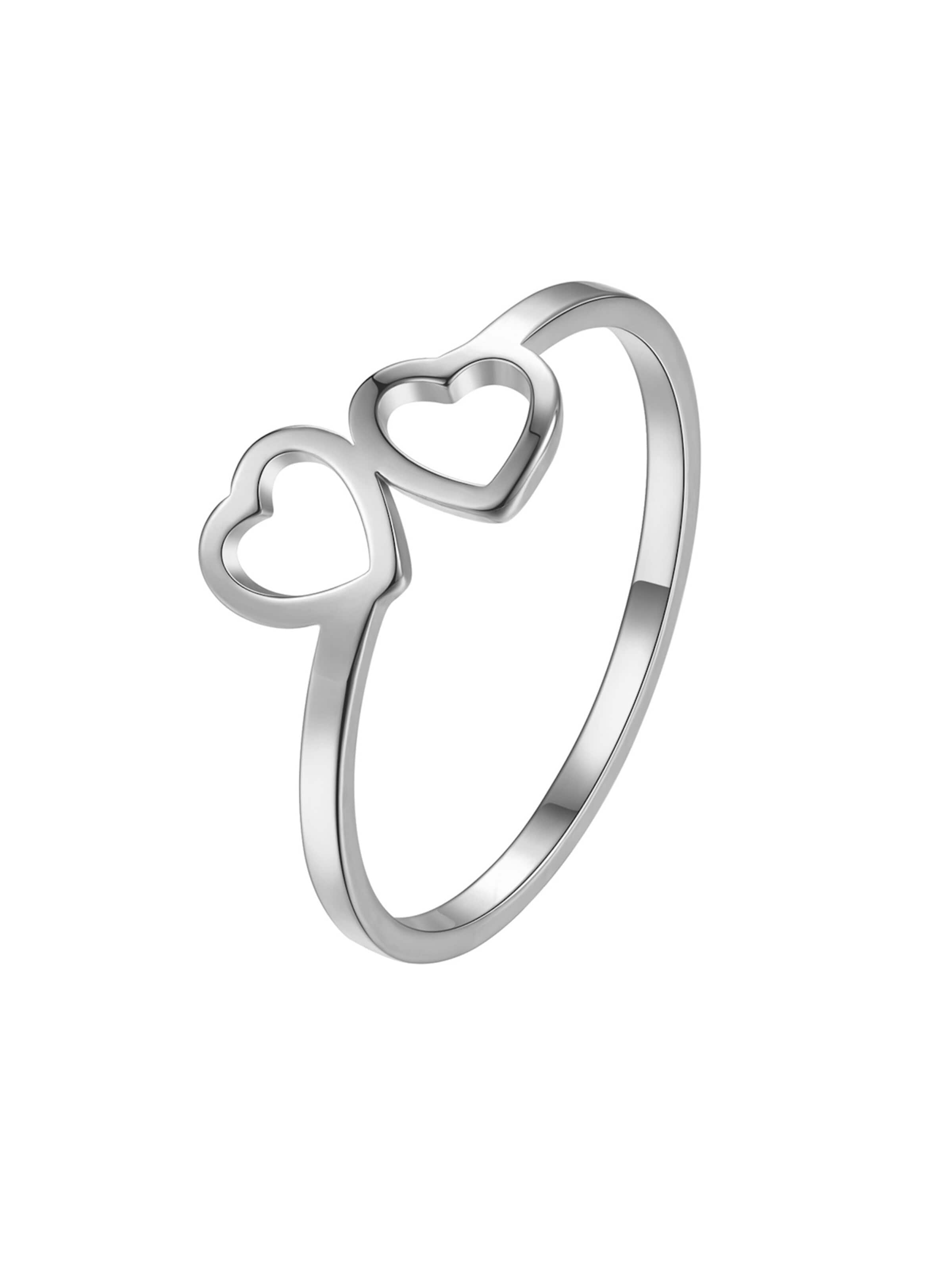 Hey Happiness Ring 'Connected Hearts'‌‌ in Silber: Vorderseite
