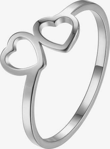 Hey Happiness Ring 'Connected Hearts' in Silber: Vorderseite