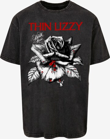 Merchcode Shirt 'Thin Lizzy - Rose' in Zwart: voorkant
