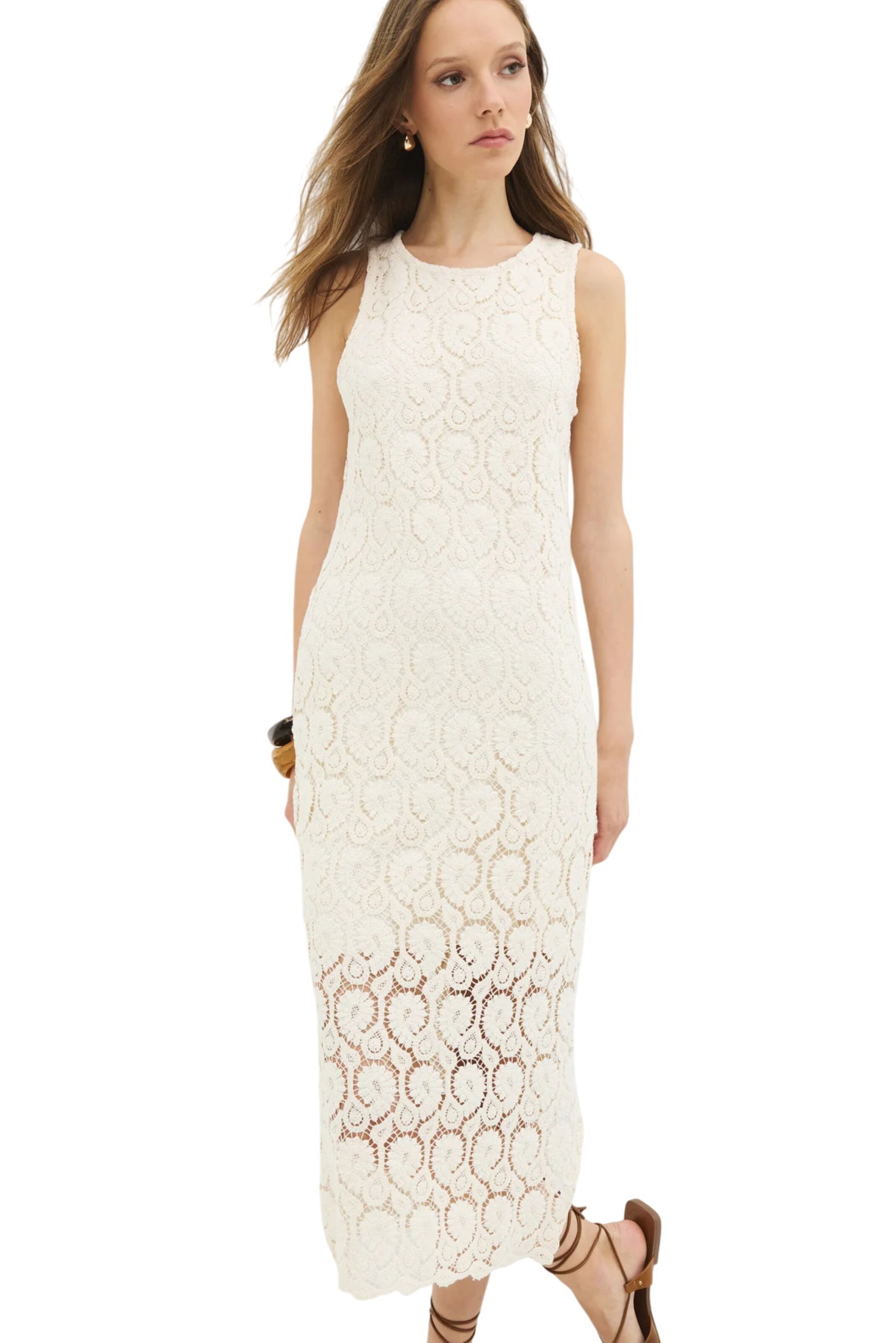 No Matter What Jurk in Beige: voorkant