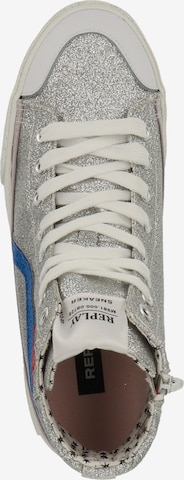 REPLAY High-Top Sneakers in Silver