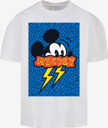 T-Shirt 'Disney Mickey Mouse 90s Flash' F4NT4STIC en blanc : devant