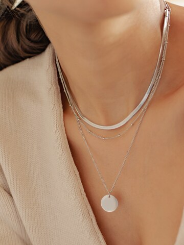 Hey Happiness Ketting 'Triplé' in Zilver