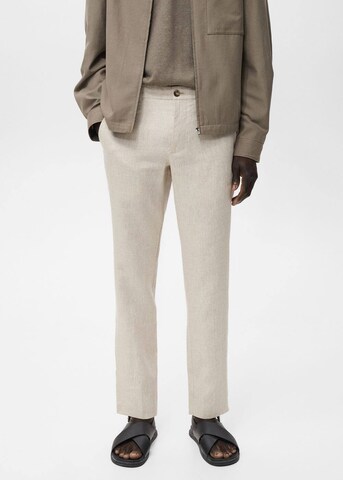 MANGO MAN Slimfit Hose 'Oyster' in Beige: Vorderseite