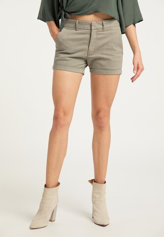 DreiMaster Vintage Slimfit Broek in Groen: voorkant