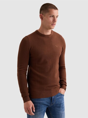 PME Legend Trui 'Pullover in cotton/modal with crewneck' in Bruin: voorkant