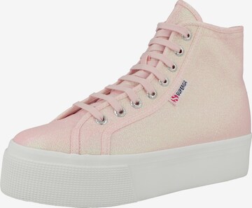 SUPERGA Sneakers hoog ' 2708 Hi Top Lame ' in Roze: voorkant