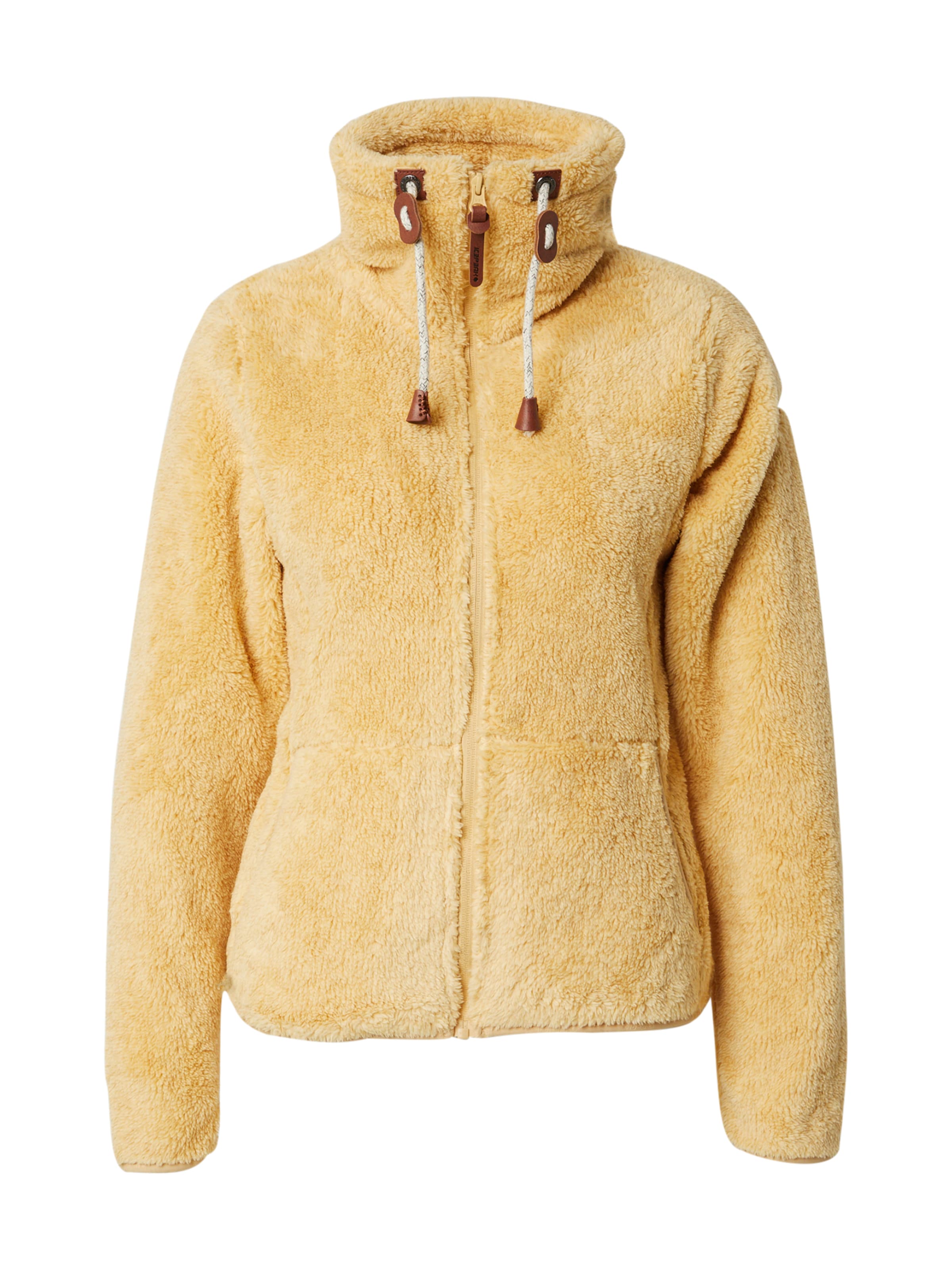 ICEPEAK Λειτουργική ζακέτα φλις 'Colony' σε κίτρινο: μπροστά