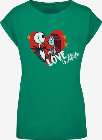 ABSOLUTE CULT T-Shirt 'The Nightmare Before Christmas - Love is Alive' in Grün: predná strana