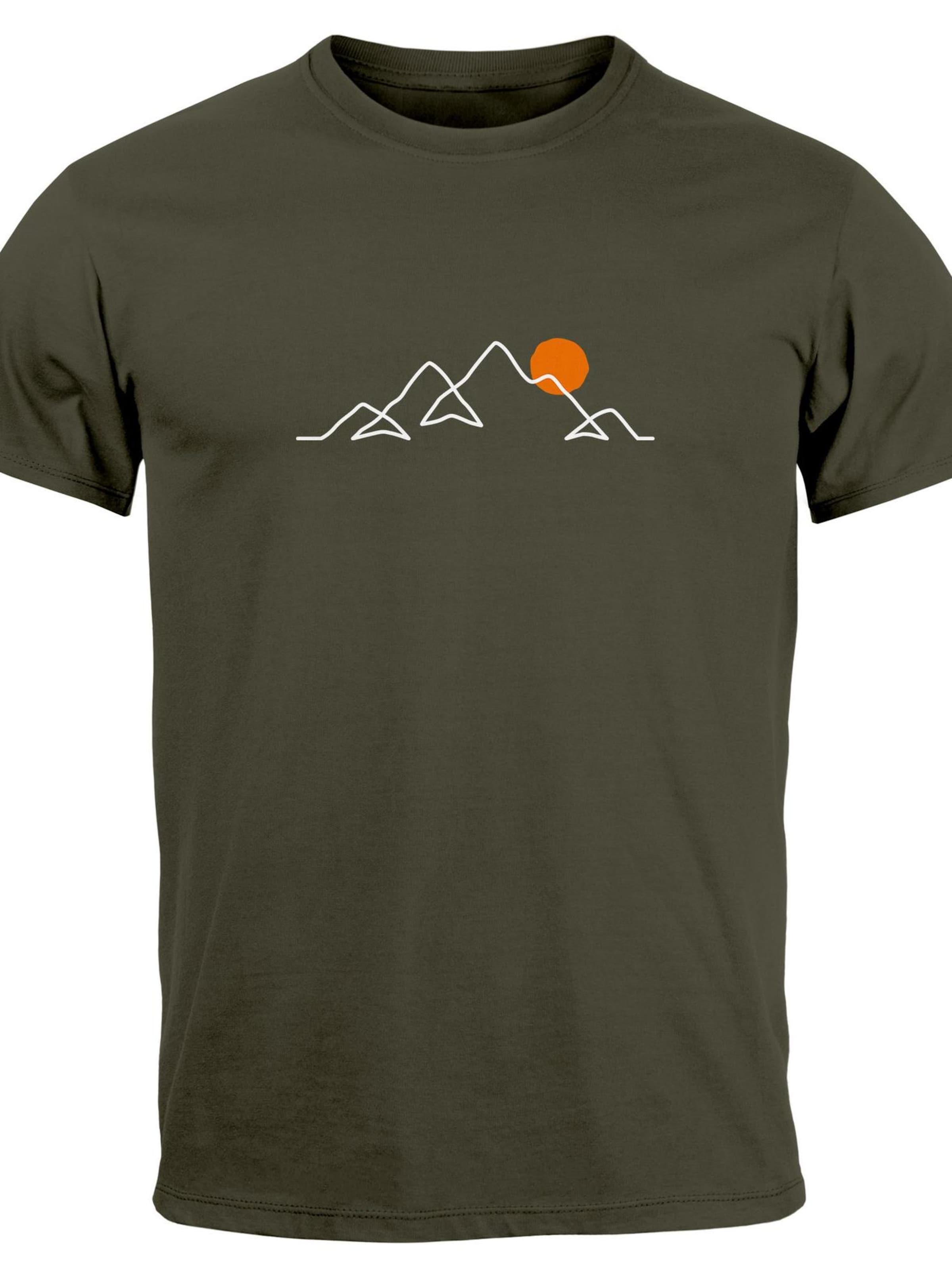 Neverless Shirt 'Berg Linie' in Green: front
