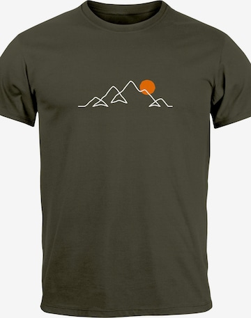 Neverless Shirt 'Berg Linie' in Green: front