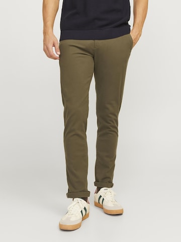 JACK & JONES Úzky strih Chino nohavice 'JPSTMarco JJFury' - Zelená: predná strana