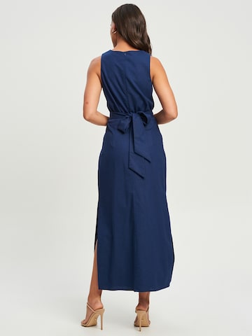 Tussah Dress 'SIANDRA' in Blue: back