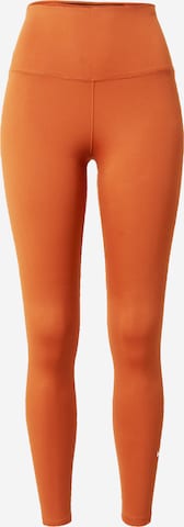 NIKE - Skinny Calças de desporto 'One' em laranja: frente