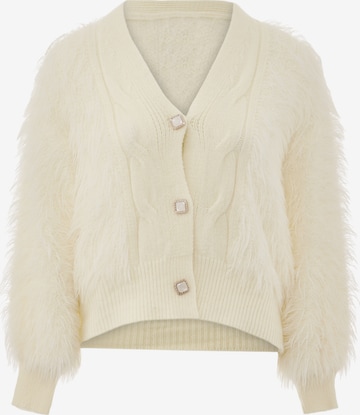 caspio Knit Cardigan in White: front