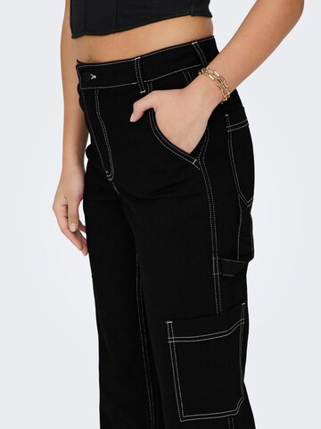 JDY Loose fit Cargo jeans 'TULGA' in Black