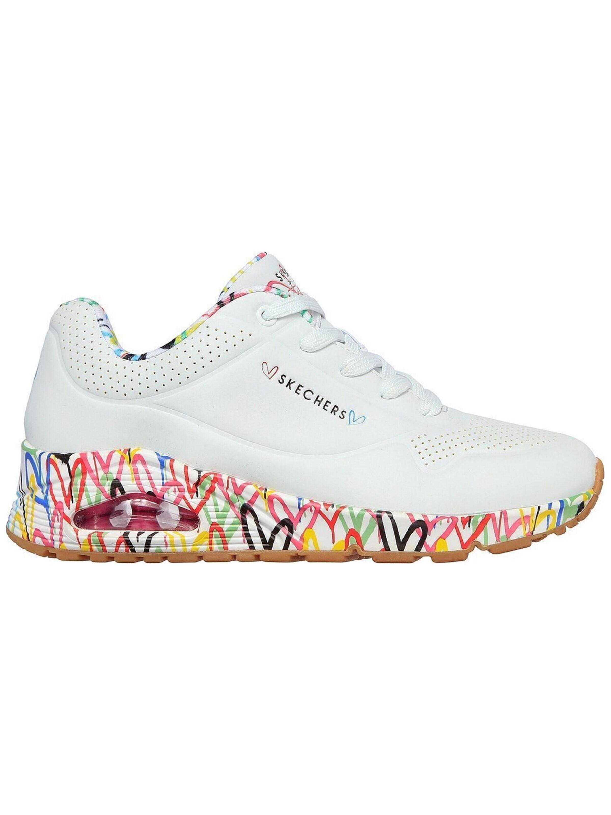 Baskets basses 'Uno-Loving Love' SKECHERS en blanc : devant