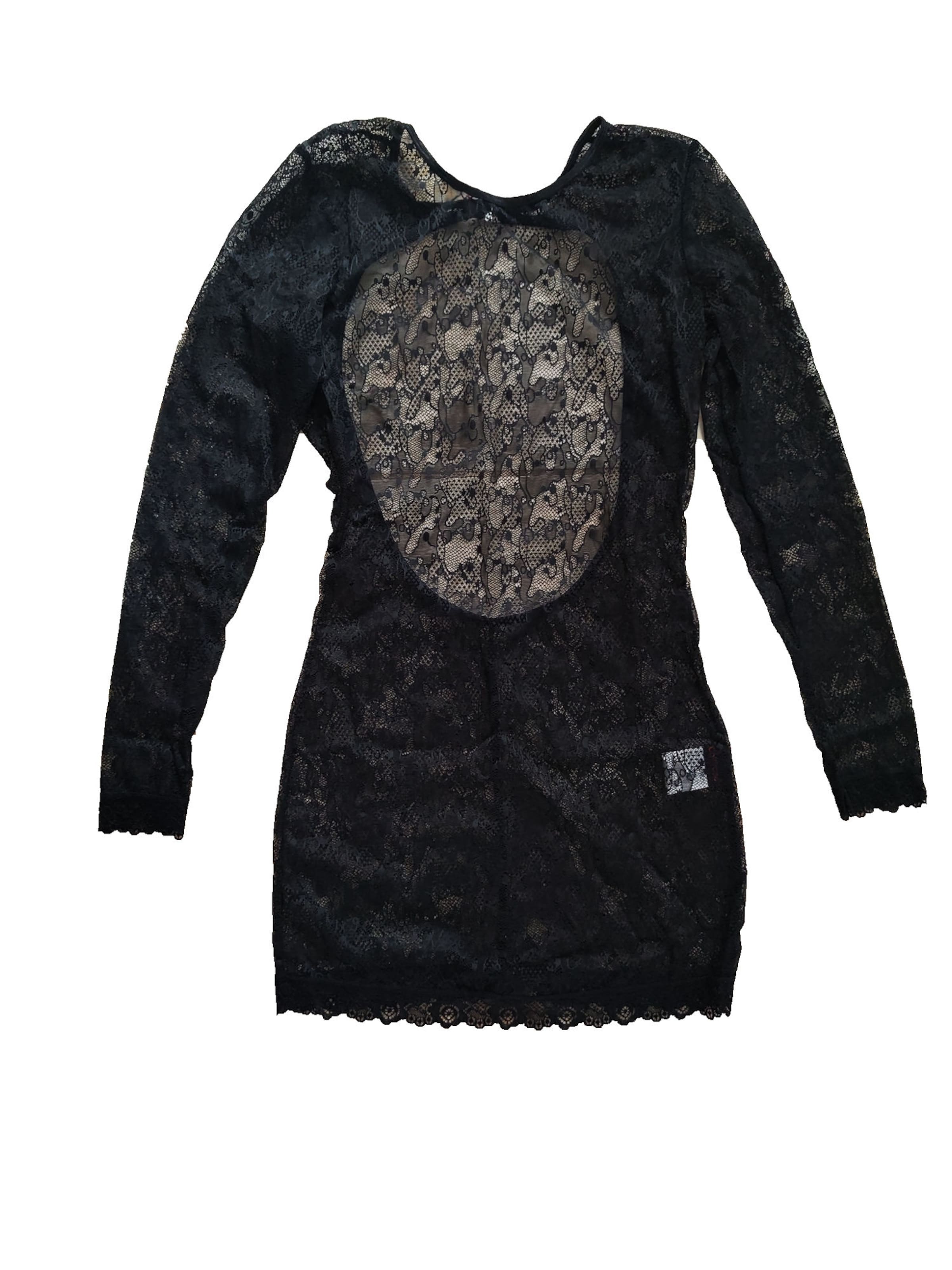 Chilirose Negligée 'Spitzenkleid CR3670'‌‌‌‌‌ in Schwarz