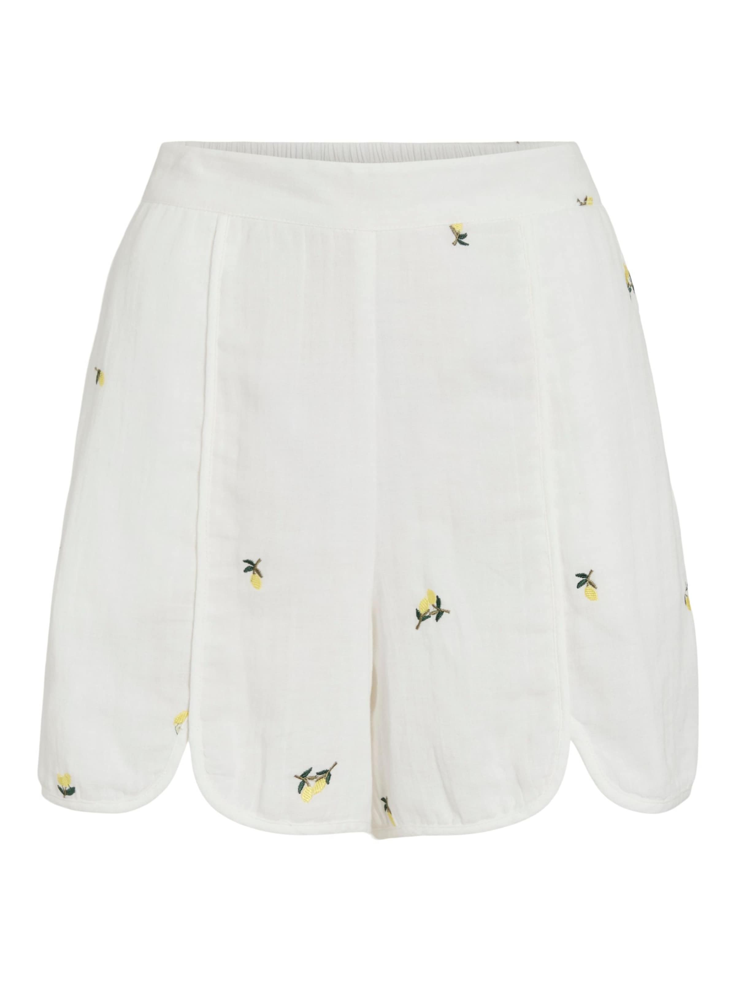 VILA - regular Pantalón 'VIBrodera' en blanco: frente