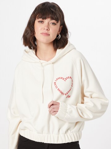 Sweat-shirt 'Dionegia' HUGO en blanc : devant