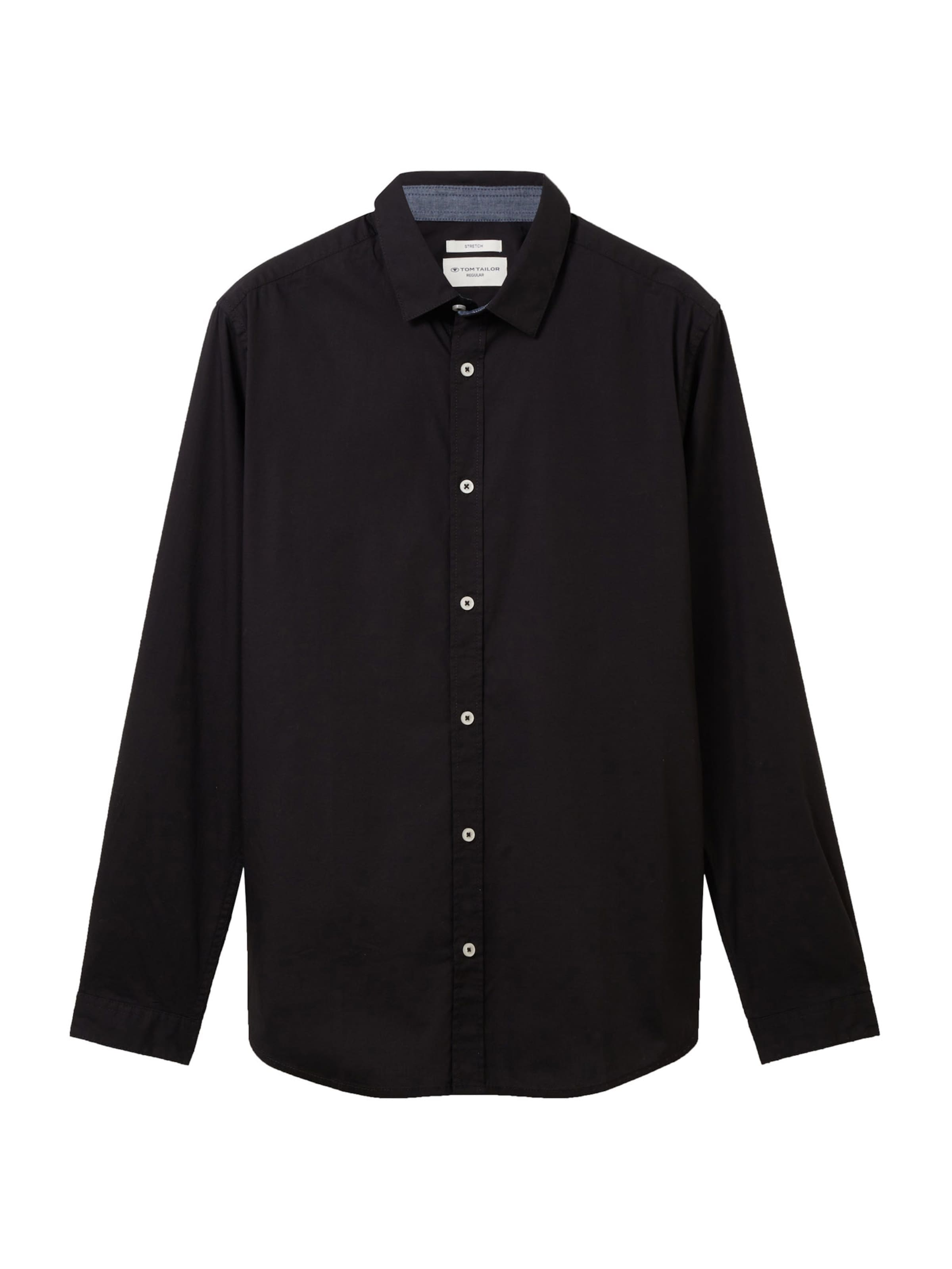 TOM TAILOR Comfort Fit Hemd in Schwarz: Vorderseite