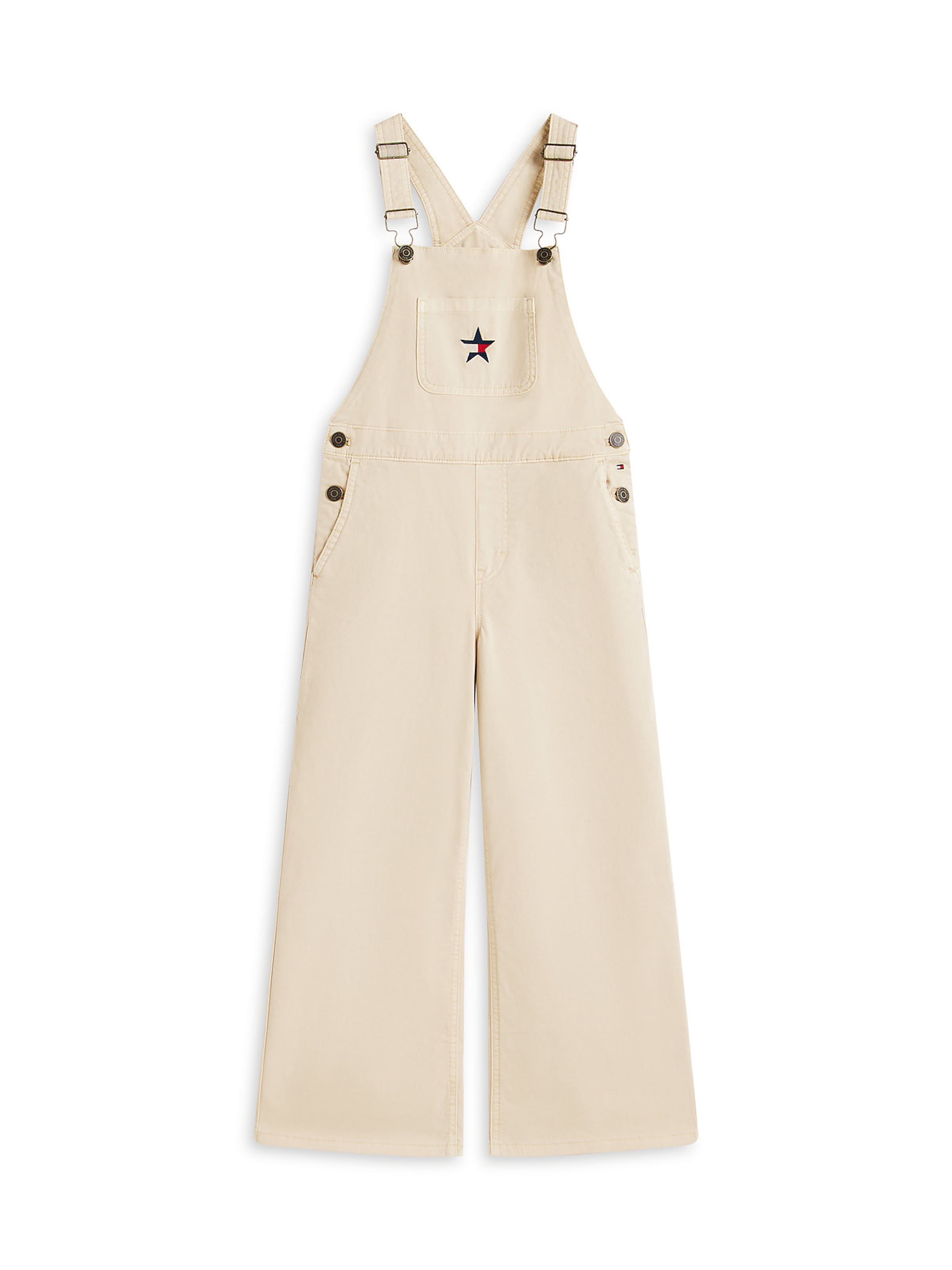 TOMMY HILFIGER Wide Leg Latzhose in Beige: Vorderseite