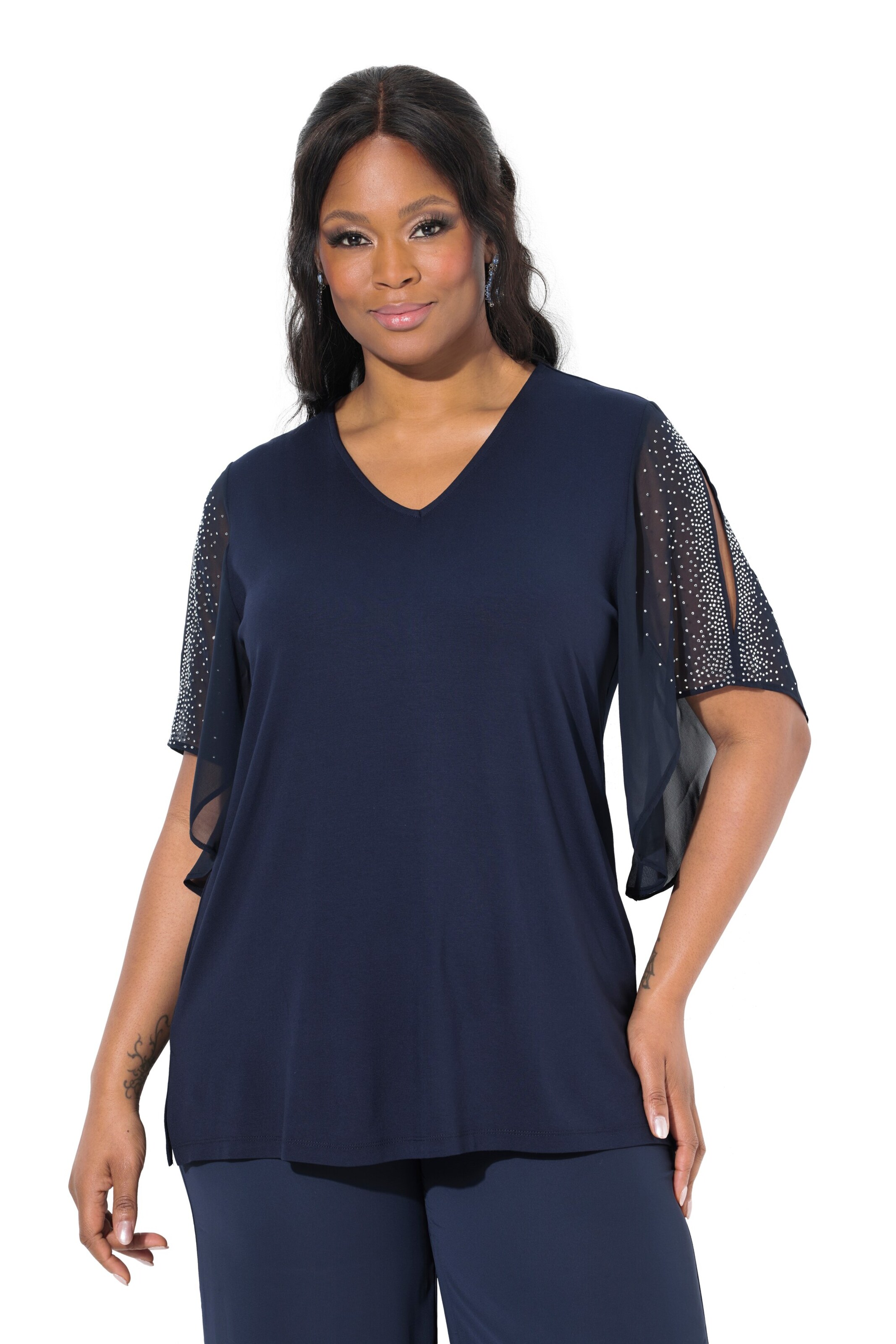 Ulla Popken Shirt in Blauw: voorkant