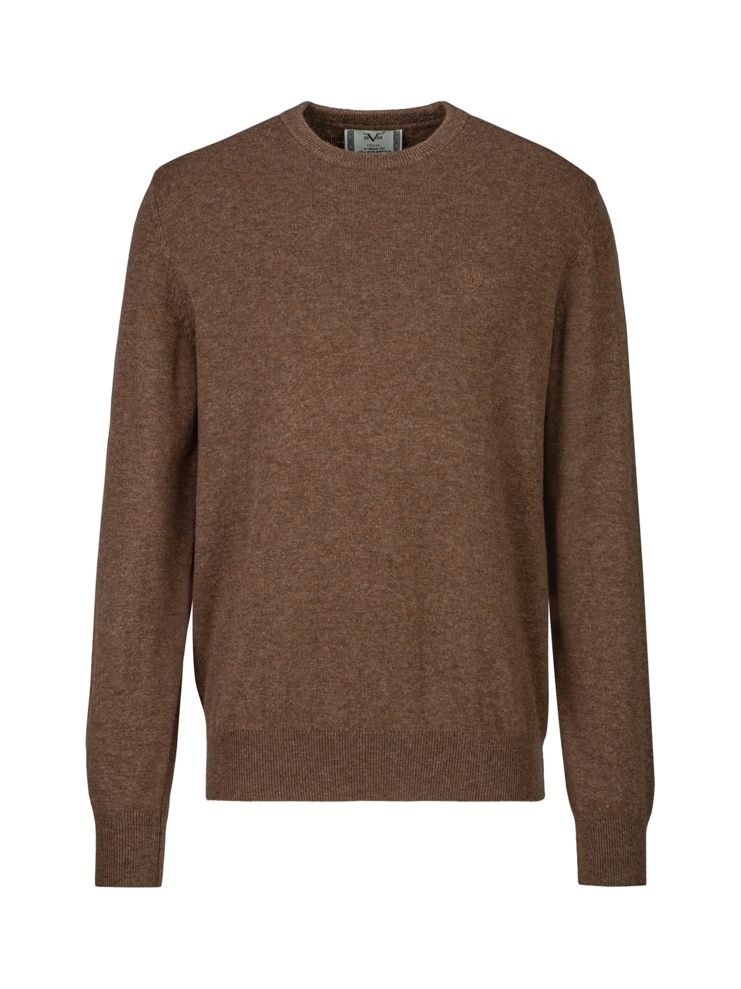19V69 ITALIA Pullover 'Clint Embro' in Braun: Vorderseite