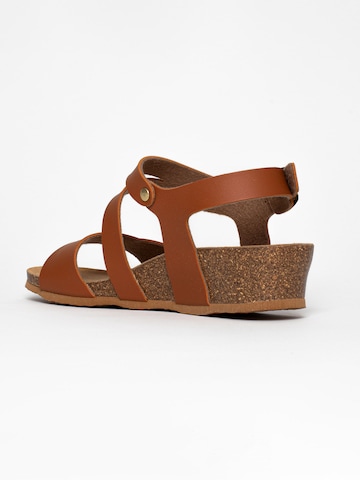 Bayton Strap sandal 'Reus' in Brown