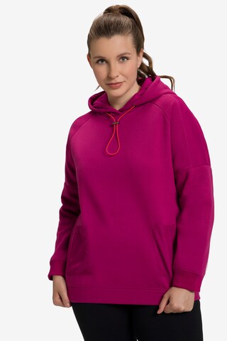 Sweat-shirt Ulla Popken en rose : devant