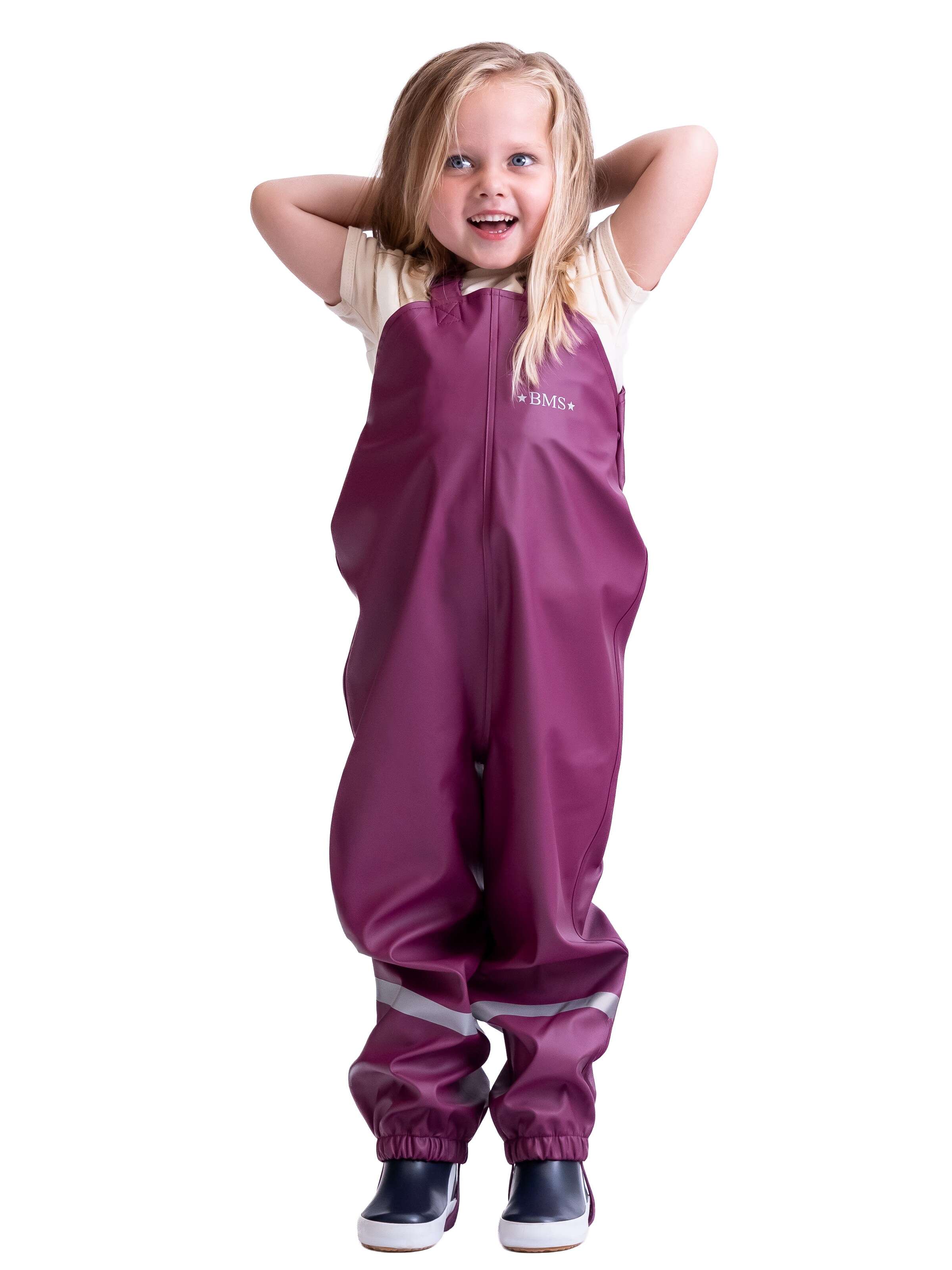 BMS Loose fit Outdoor Pants 'Matschhose' in Purple: front