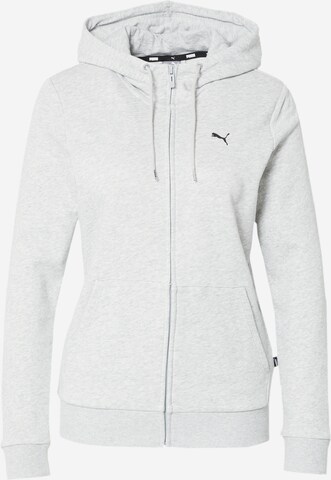 PUMA Athletic Zip-Up Hoodie in Grey: front