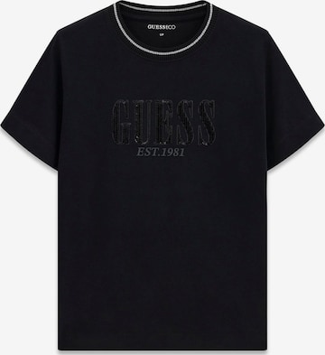 GUESS - Camiseta en negro: frente